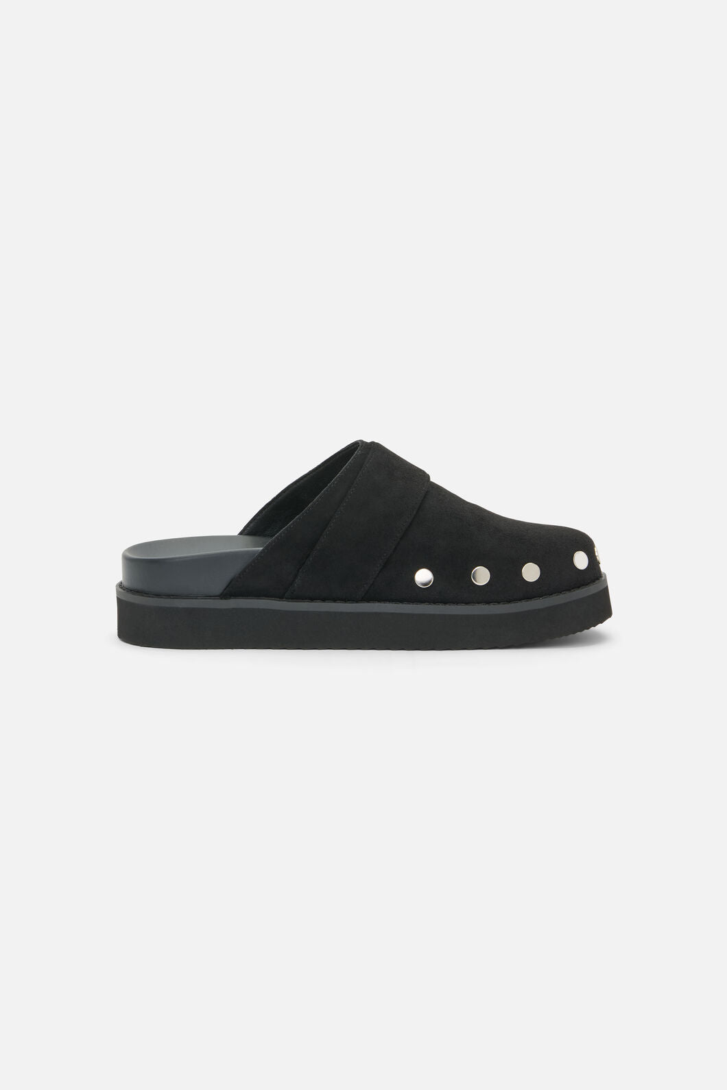 Dangerfield - Stud Faux Suede Slide Shoe - black