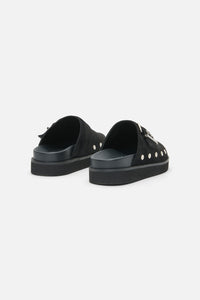 Dangerfield - Stud Faux Suede Slide Shoe - black
