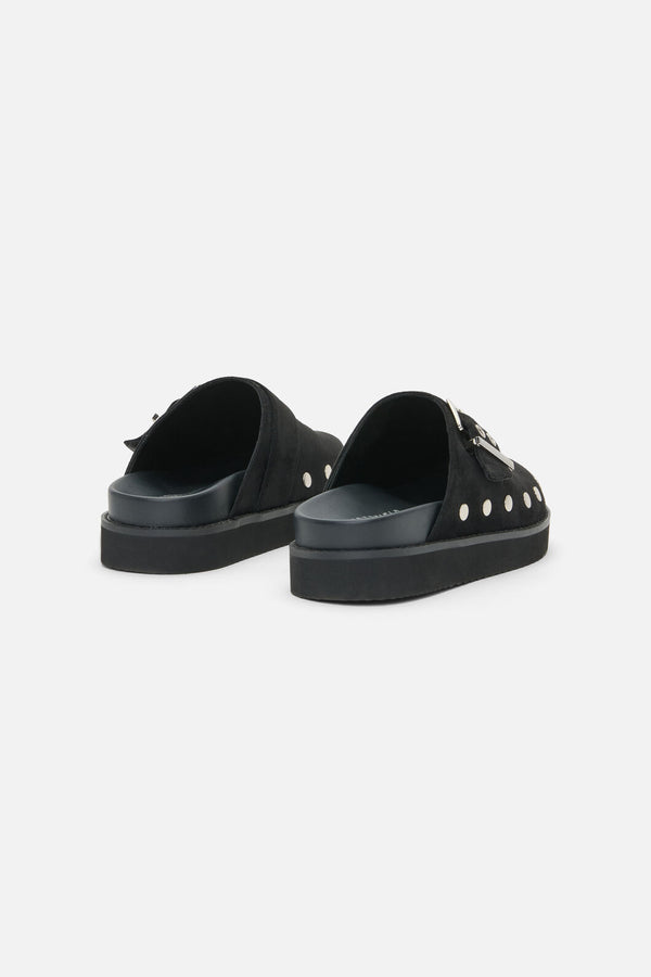 Dangerfield - Stud Faux Suede Slide Shoe - black