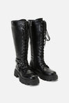 Dangerfield - Biker Detail Knee High Boot - black