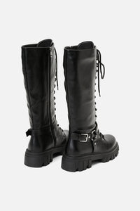Dangerfield - Biker Detail Knee High Boot - black