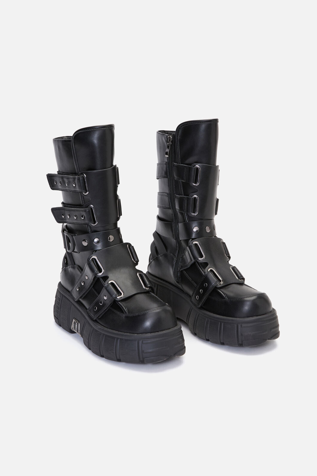 Dangerfield - Strap & Stud Moto Boot - black