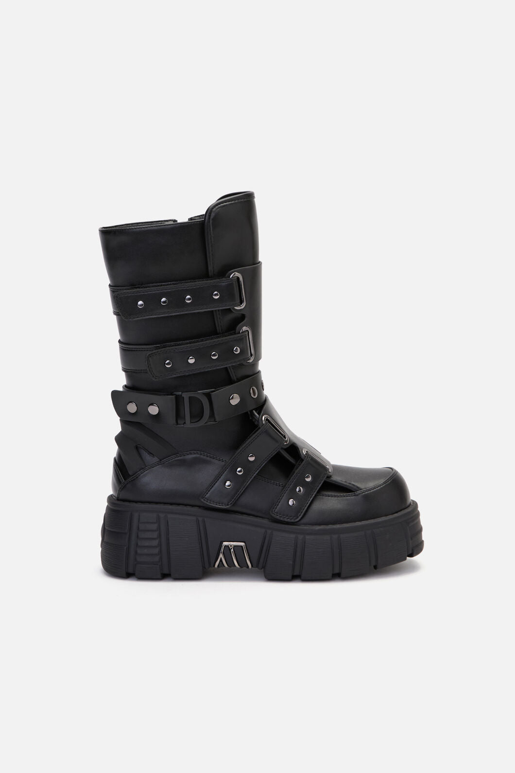 Dangerfield - Strap & Stud Moto Boot - black