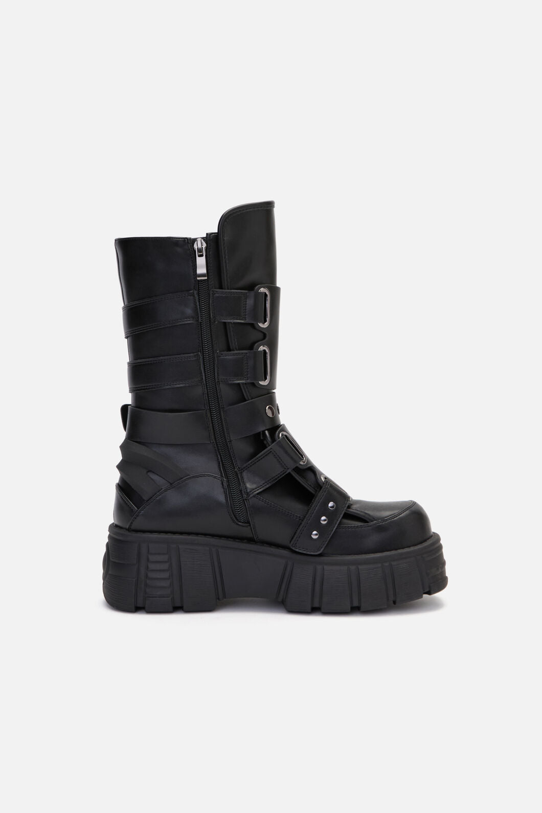 Dangerfield - Strap & Stud Moto Boot - black