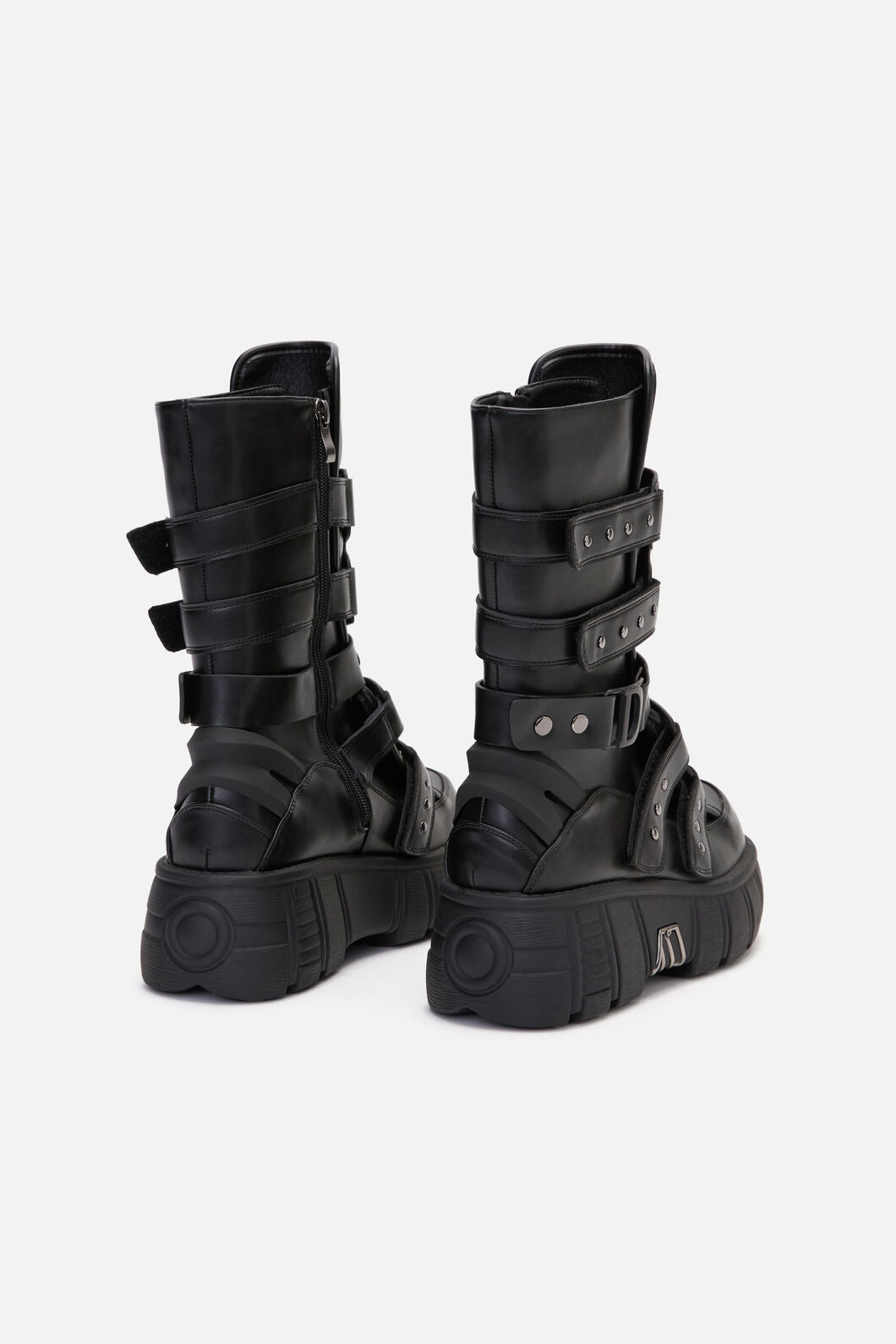 Dangerfield - Strap & Stud Moto Boot - black