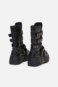 Dangerfield - Strap & Stud Moto Boot - black