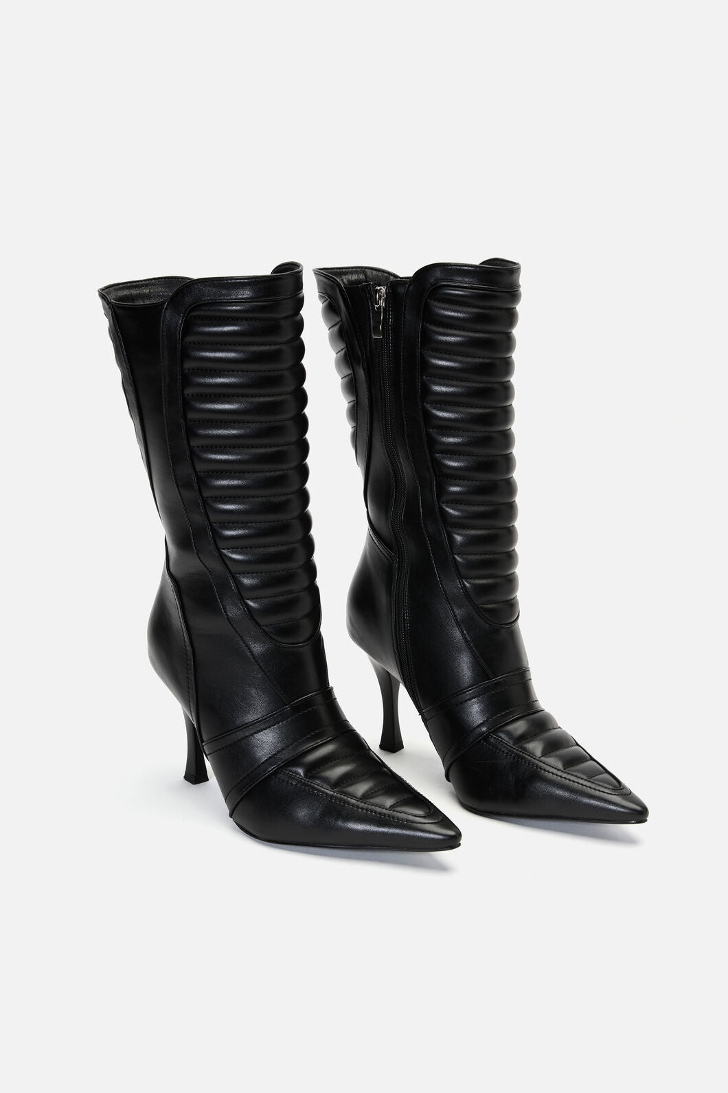 Dangerfield - Pointy Moto Heeled Boot - black