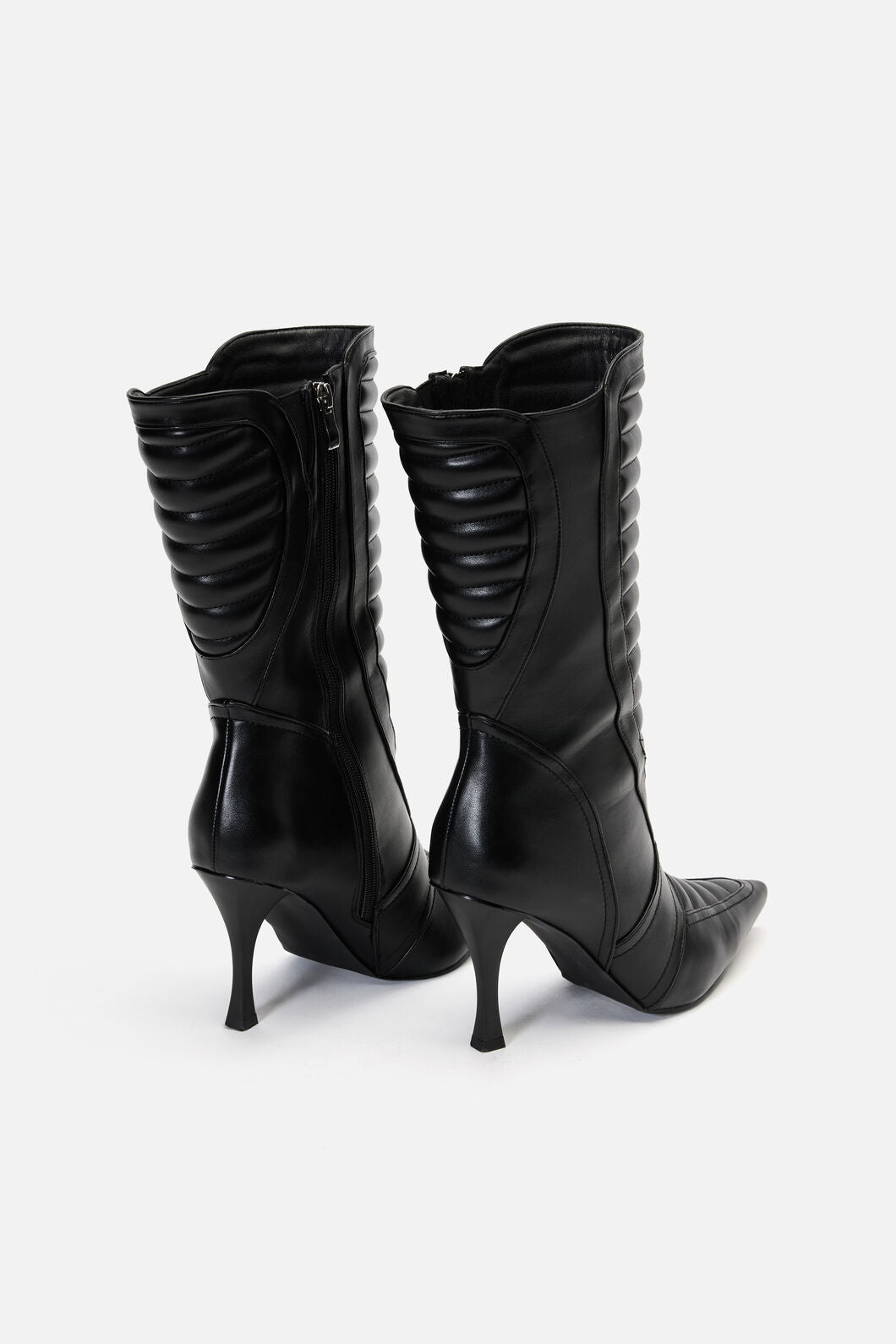 Dangerfield - Pointy Moto Heeled Boot - black