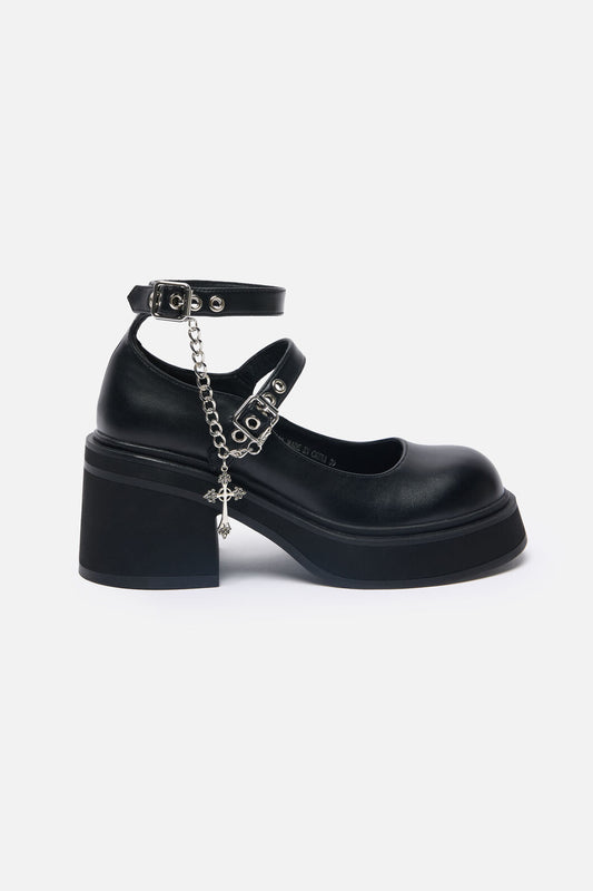 Dangerfield - Cross Charm Mary Jane - black