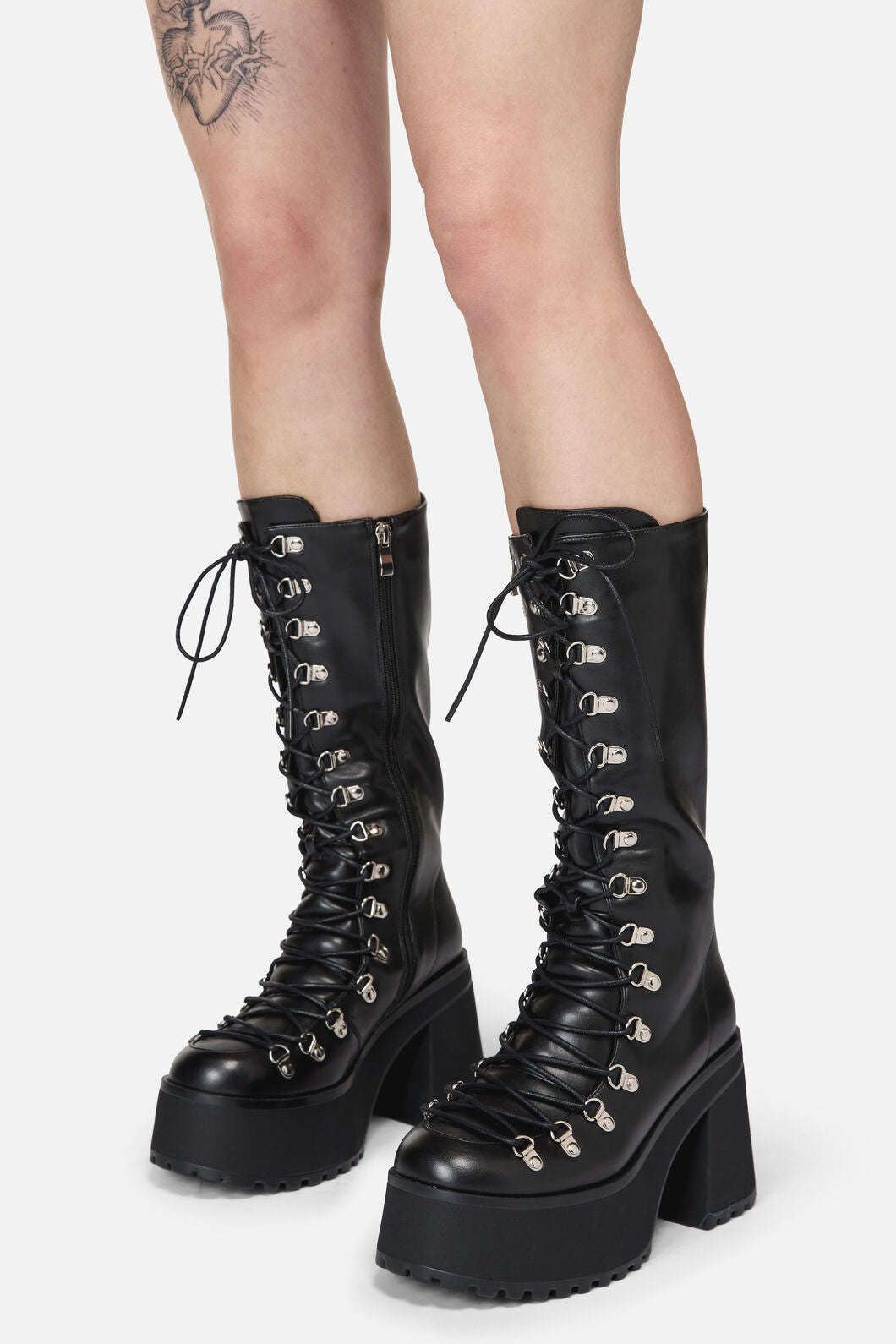 Dangerfield - Corset Laced Long Boot - black