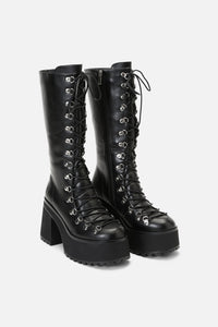 Dangerfield - Corset Laced Long Boot - black