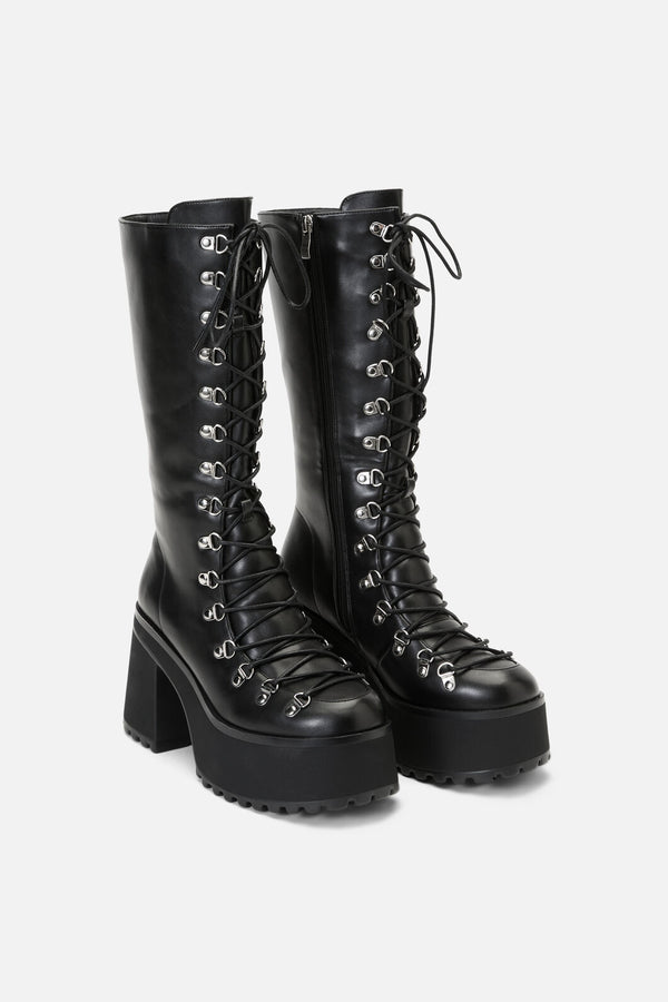 Dangerfield - Corset Laced Long Boot - black