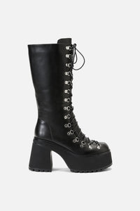 Dangerfield - Corset Laced Long Boot - black