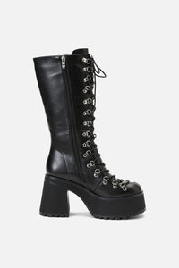 Dangerfield - Corset Laced Long Boot - black