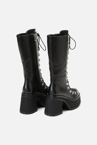 Dangerfield - Corset Laced Long Boot - black