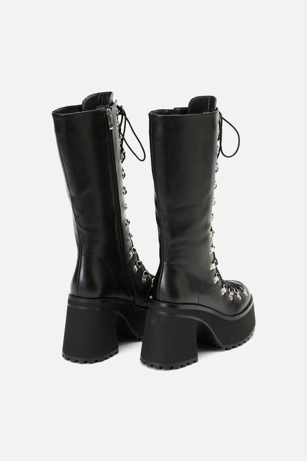 Dangerfield - Corset Laced Long Boot - black