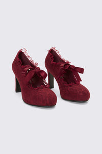 Dangerfield - Plum Lace On Lace Heel - plum