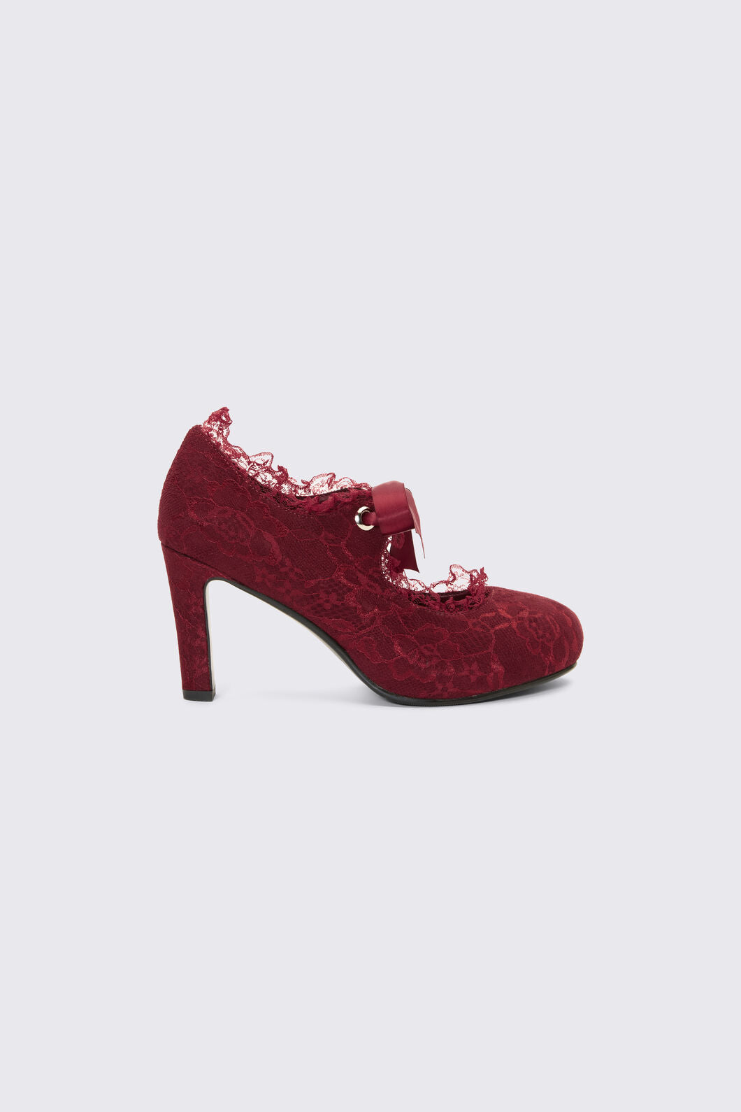 Dangerfield - Plum Lace On Lace Heel - plum