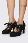 Dangerfield - Black Lace On Lace Heel - black