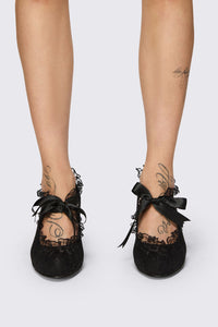 Dangerfield - Black Lace On Lace Heel - black