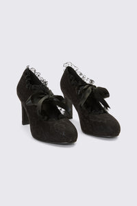 Dangerfield - Black Lace On Lace Heel - black