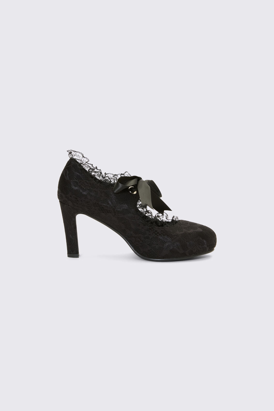 Dangerfield - Black Lace On Lace Heel - black
