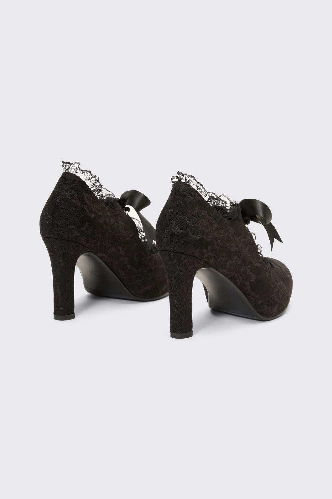Dangerfield - Black Lace On Lace Heel - black
