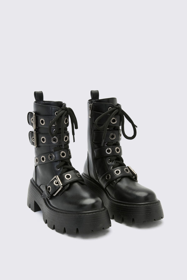 Dangerfield - Eyelet Fat Lace Boot - black