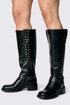 Dangerfield - Stud Biker Knee Boot - black
