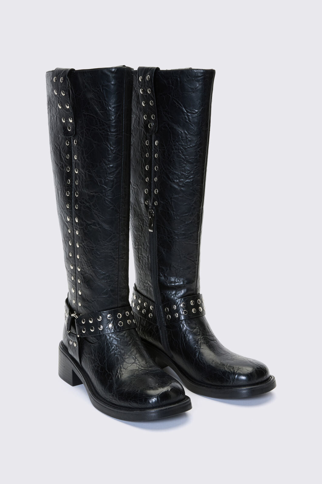 Dangerfield - Stud Biker Knee Boot - black