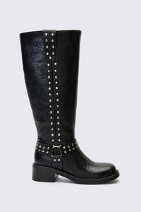 Dangerfield - Stud Biker Knee Boot - black