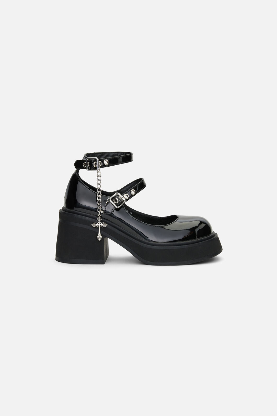 Dangerfield - Patent Cross Charm Mary Jane - black