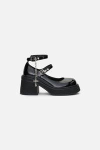 Dangerfield - Patent Cross Charm Mary Jane - black