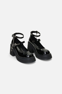 Dangerfield - Patent Cross Charm Mary Jane - black
