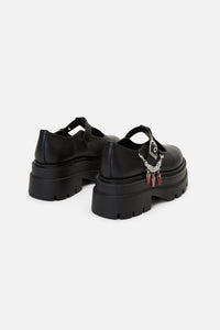 Dangerfield - Coffin Chain T Bar Shoe - black