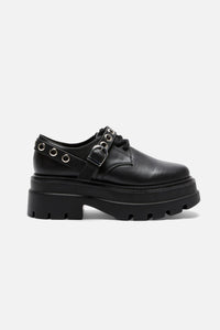 Dangerfield - Buckle Eyelet Shoe - black