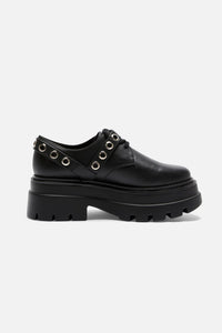 Dangerfield - Buckle Eyelet Shoe - black