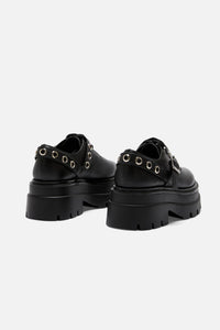 Dangerfield - Buckle Eyelet Shoe - black