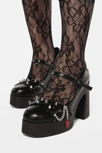 Dangerfield - Coffin Chain Stud Heel - black