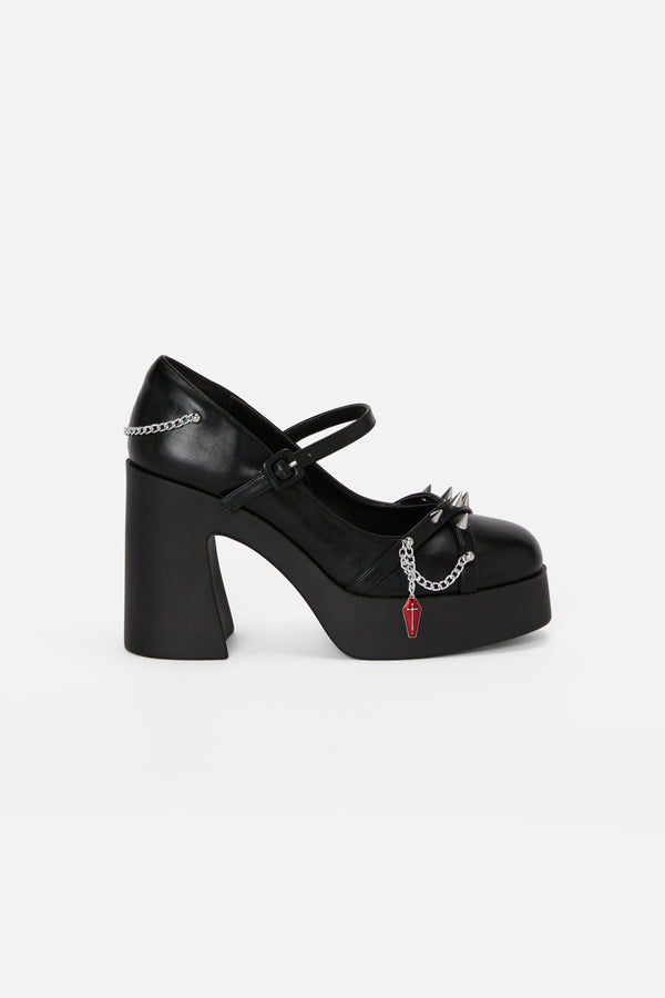 Dangerfield - Coffin Chain Stud Heel - black