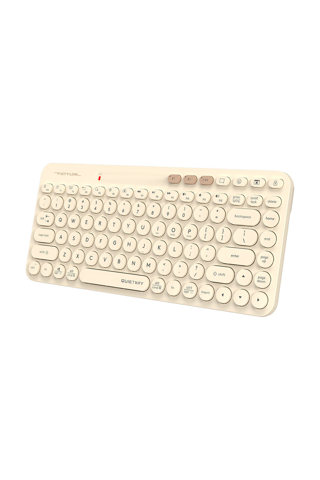 A4Tech - FBK36C AS Recharge Cmpct KB - cafe-latte