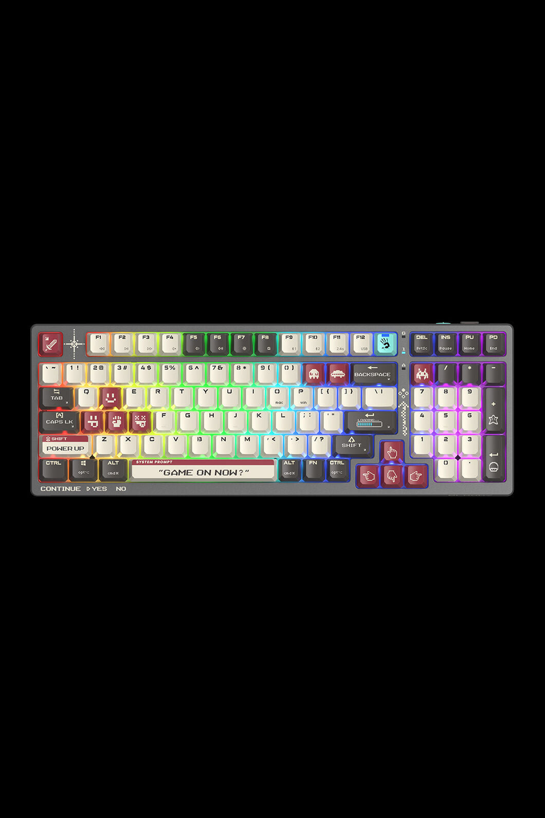 BLOODY - WS98 Dual Core Mechanical Keyboard - pixels-red