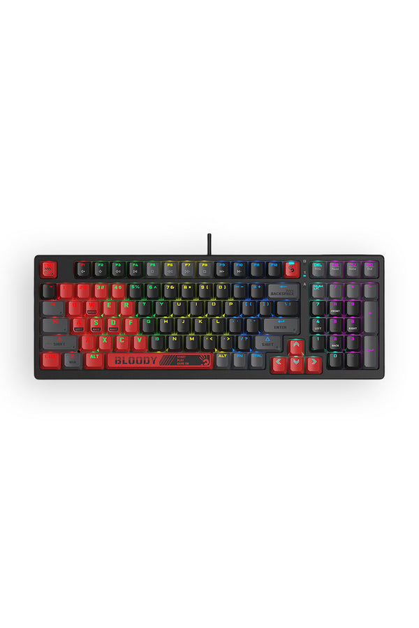 BLOODY - Bloody S98 BLMS Sports Red 80% Hot-Swappable Quiet Typing Gaming Keyboard - sports-red