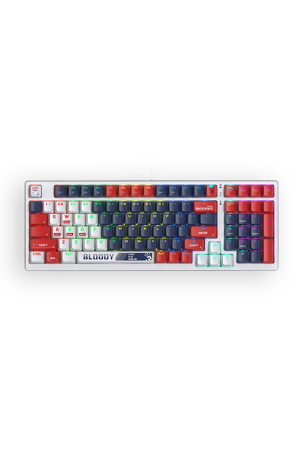 BLOODY - Bloody S98 BLMS Sports Navy 80% Hot-Swappable Quiet Typing Gaming Keyboard - sports-navy