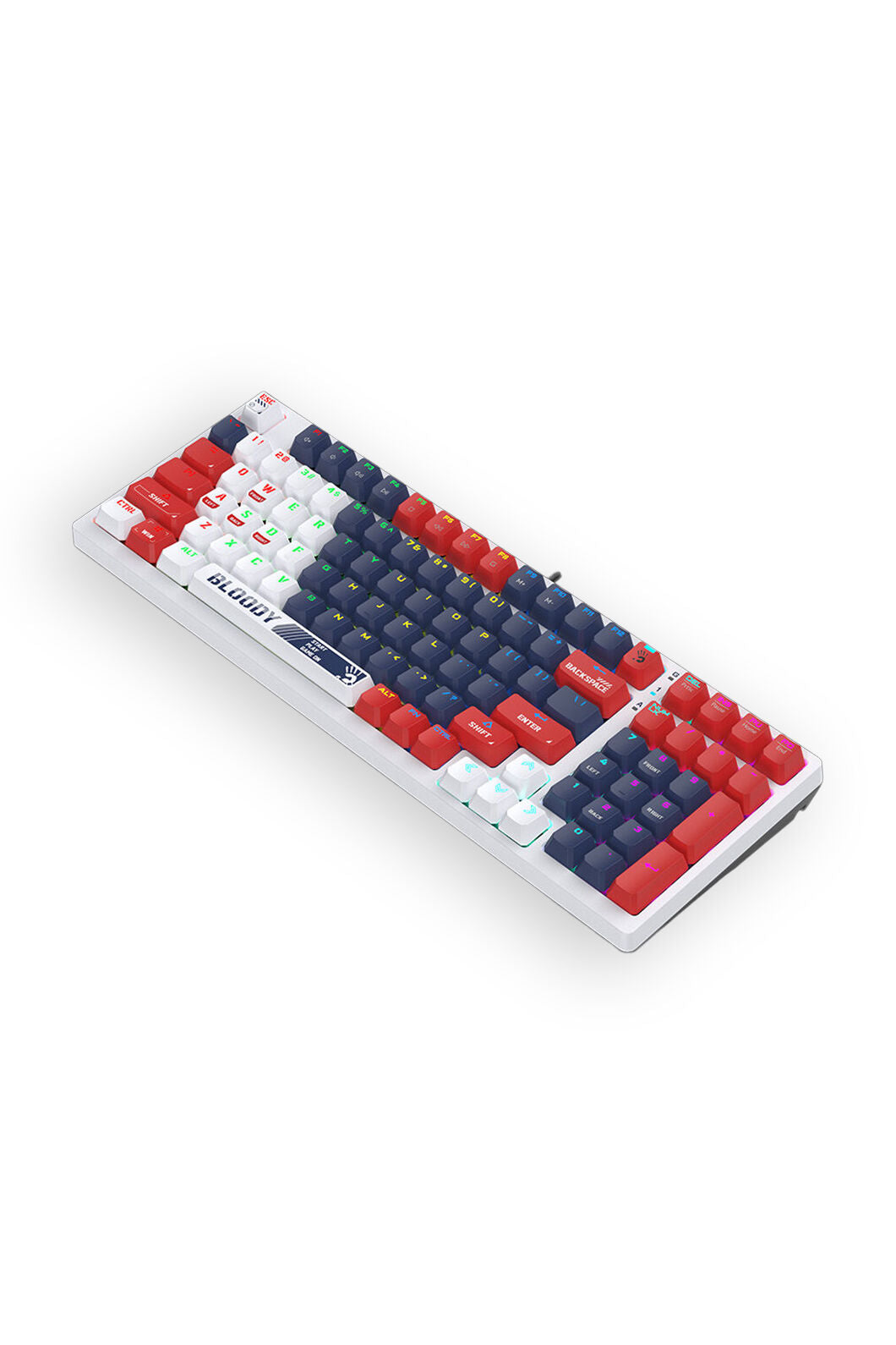 BLOODY - Bloody S98 BLMS Sports Navy 80% Hot-Swappable Quiet Typing Gaming Keyboard - sports-navy