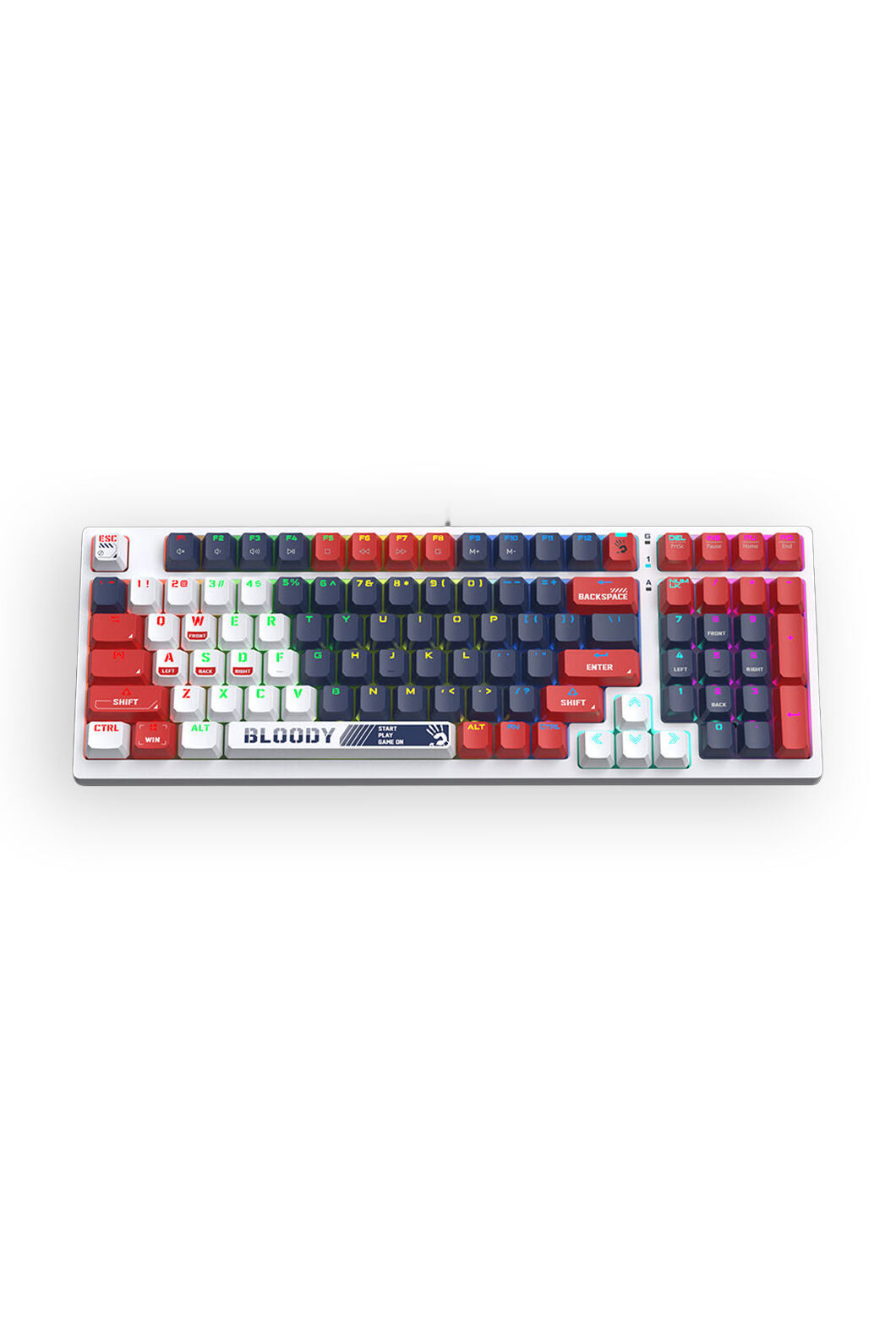BLOODY - Bloody S98 BLMS Sports Navy 80% Hot-Swappable Quiet Typing Gaming Keyboard - sports-navy