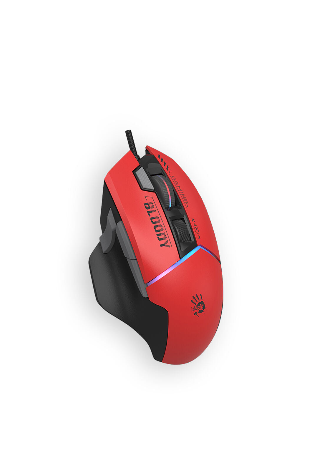 BLOODY - Bloody W95 Ultra Ex-Fire Sports Red Full Size Extra Fire Button 5-Zone RGB Gaming Mouse - sports-red