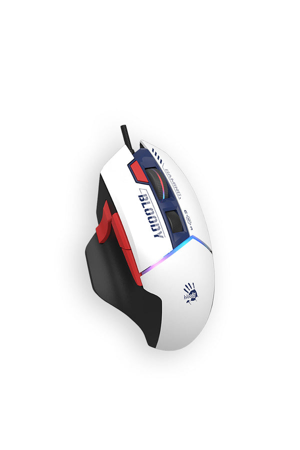 BLOODY - Bloody W95 Ultra Ex-Fire Sports Navy Full Size Extra Fire Button 5-Zone RGB Gaming Mouse - sports-navy
