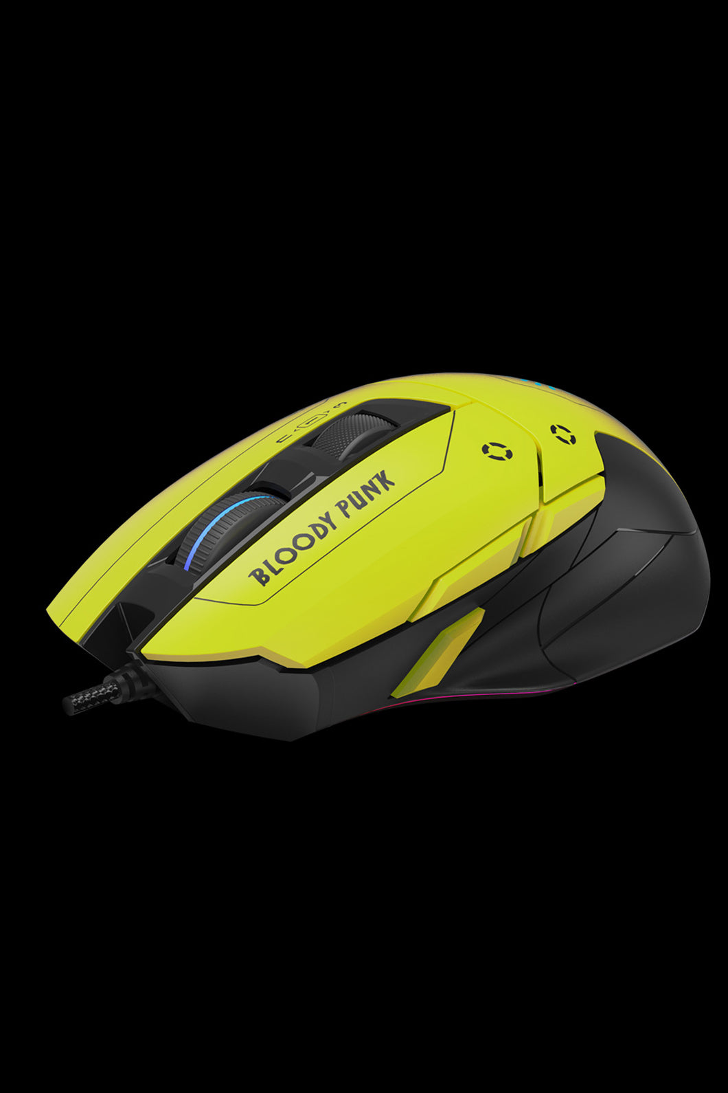BLOODY - W70 Max-AC RGB 10,000 CPI Mouse - punk-yellow