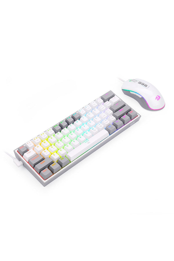 REDRAGON - Redragon S131 White 60% RGB Mechanical Dynamic Duo Gaming Combo - white